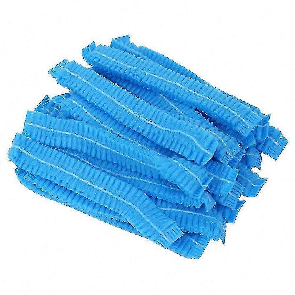 200 Pcs Blue Disposable Non-Woven Bouffant Caps