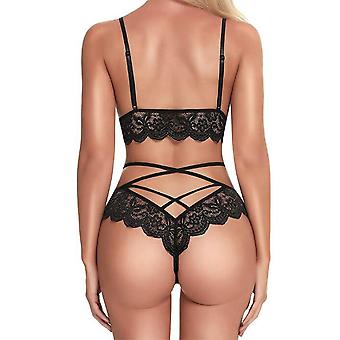 super sexy see through lingerie Fantasy Lingerie Stretch See Thru Garnet Lace Bustier and Thong Set main image 1