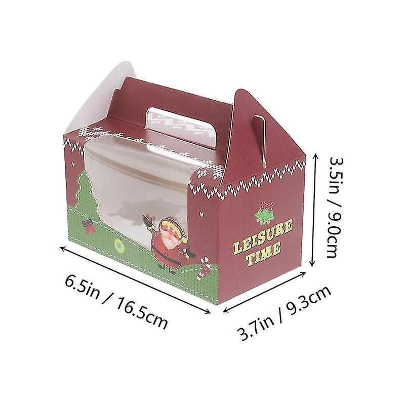10pcs Christmas Cake Packaging Boxes Food Packing Boxes Portable Cake Container @bugu