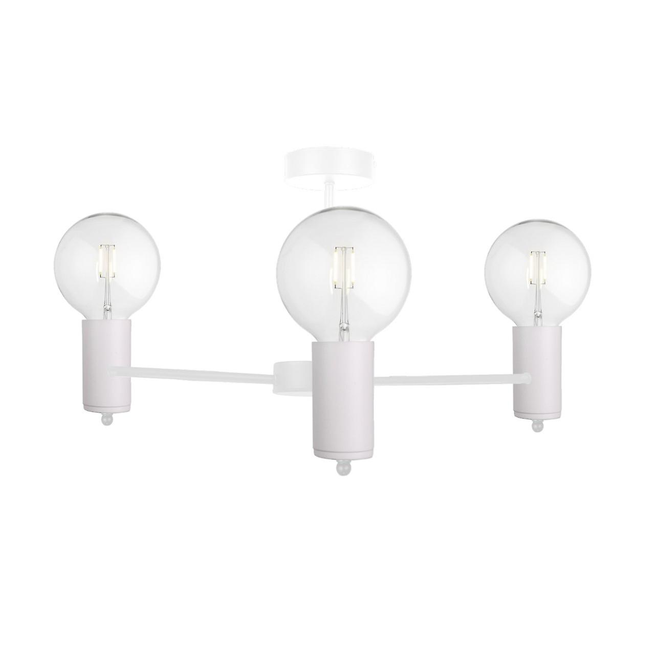 Keter Arde Multi Arm Semi Flush Ceiling Light White, 60cm, 3x E27