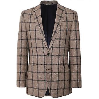 Jules B Linen Silk Windowpane Check Jacket