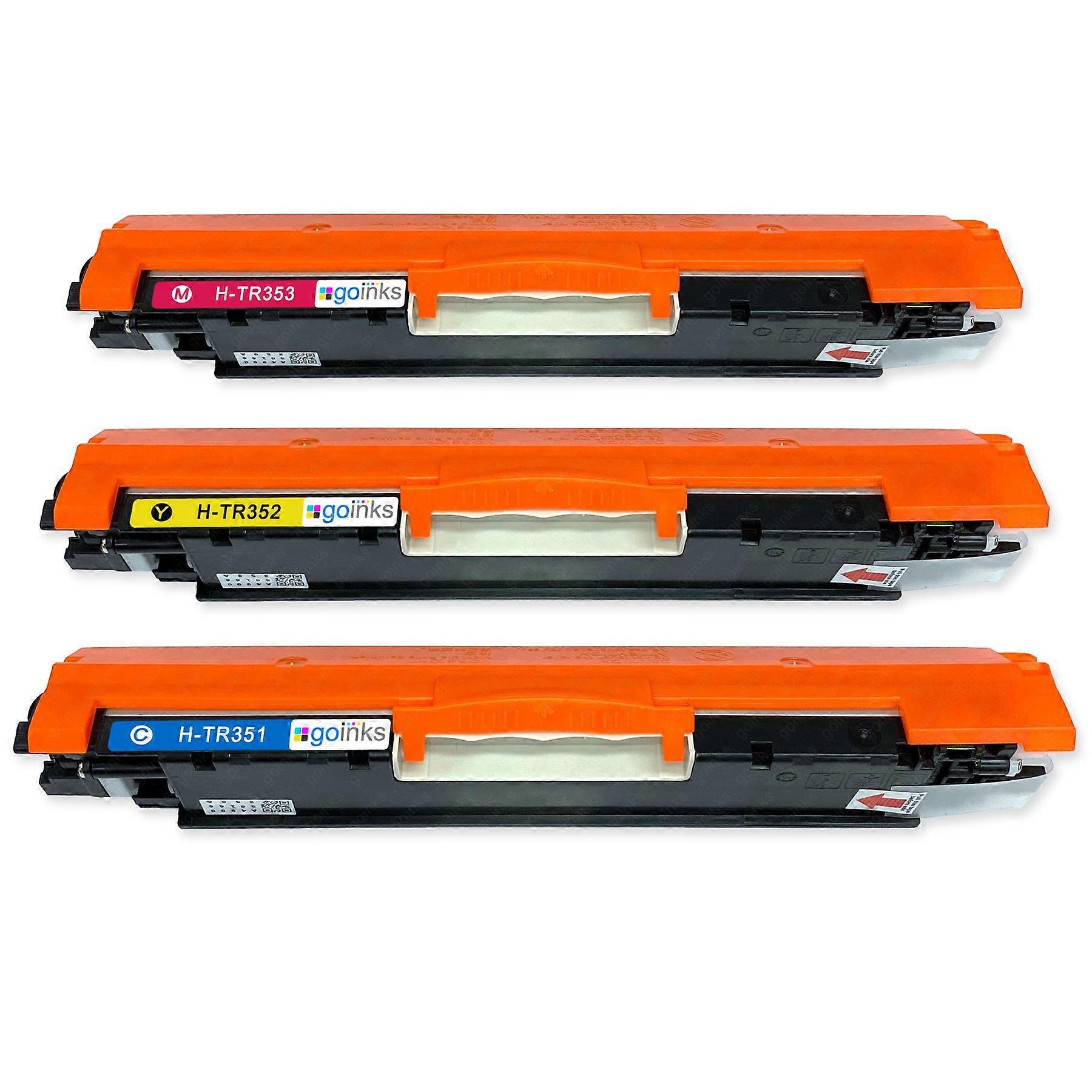 1 Go Inks Set of 3 C/M/Y Laser Toner Cartridges to replace HP CF351A / CF352A / CF353A Compatible / non-OEM for HP Colour & Pro Laserjet Printers