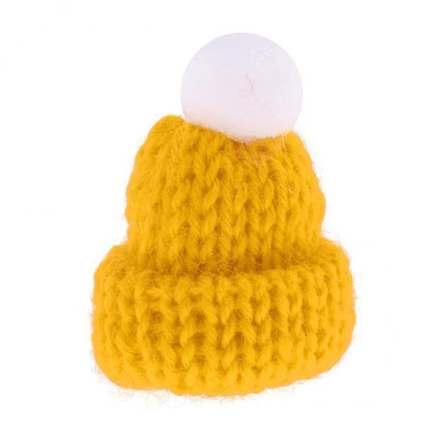 4x1/12スケールドールハウスミニチュアシーンビーニーハットスケートキャップデコレーションイエロー
