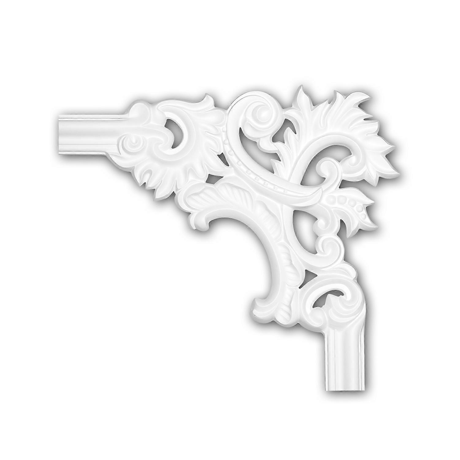 Profhome Decor 1 x Corner element 152279 Profhome white Rigid polyurethane foam pre-primed lightweight, sturdy, dimensionally