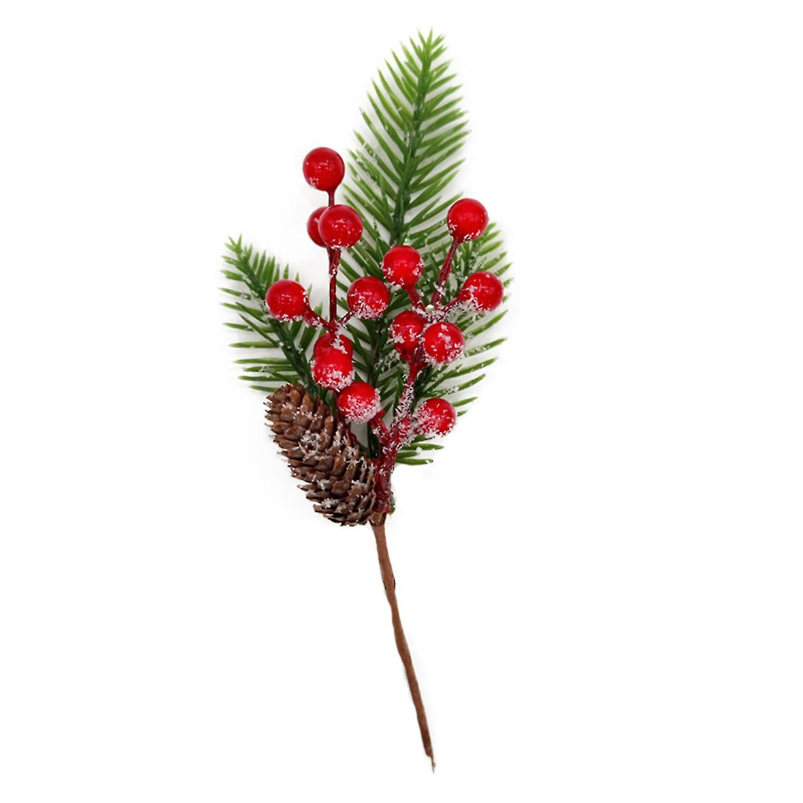 Single Branch Artificial Plant Non-fading No Withering Realistic Simulation Red Fruit Berry Fruit Branch For Festival