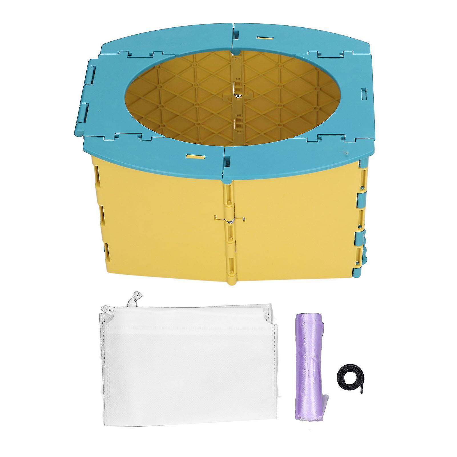 Pot pliable en polypropylène pour bébé, toilettes portables pour camping, voyage, conduite longue distance, bleu et jaune