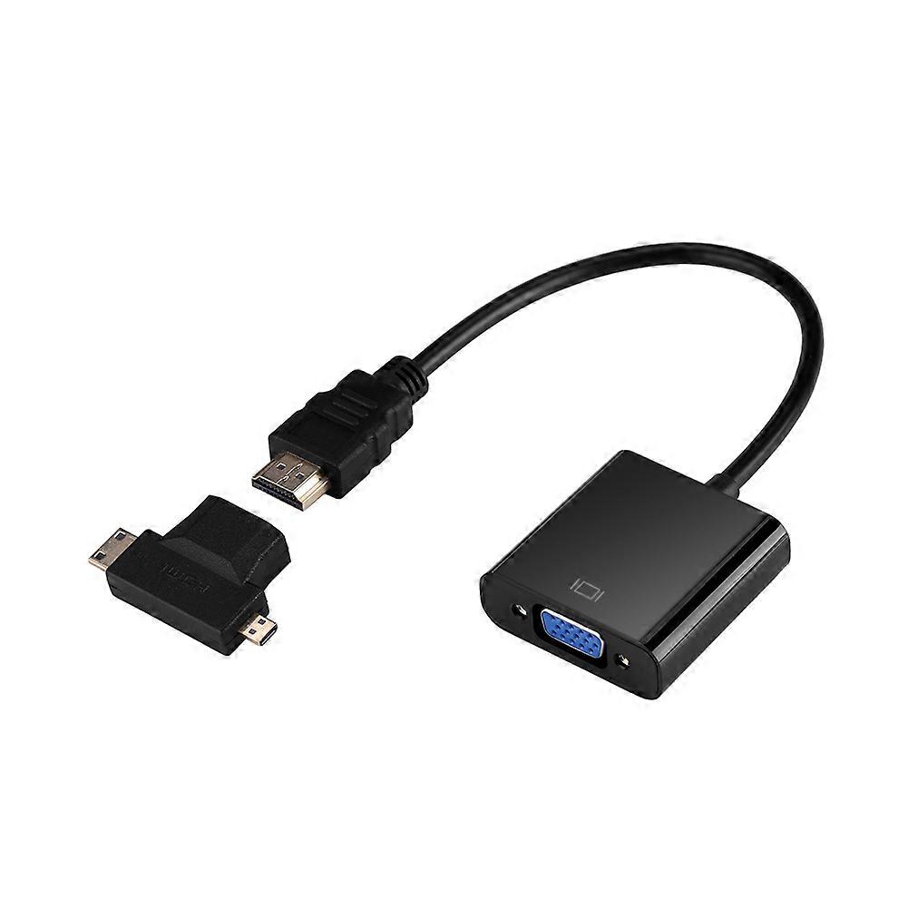 HDMI to VGA Adapter T Type Micro Mini HDMI for Set Top Box PS4 Xbox360 PC Laptop 1080P