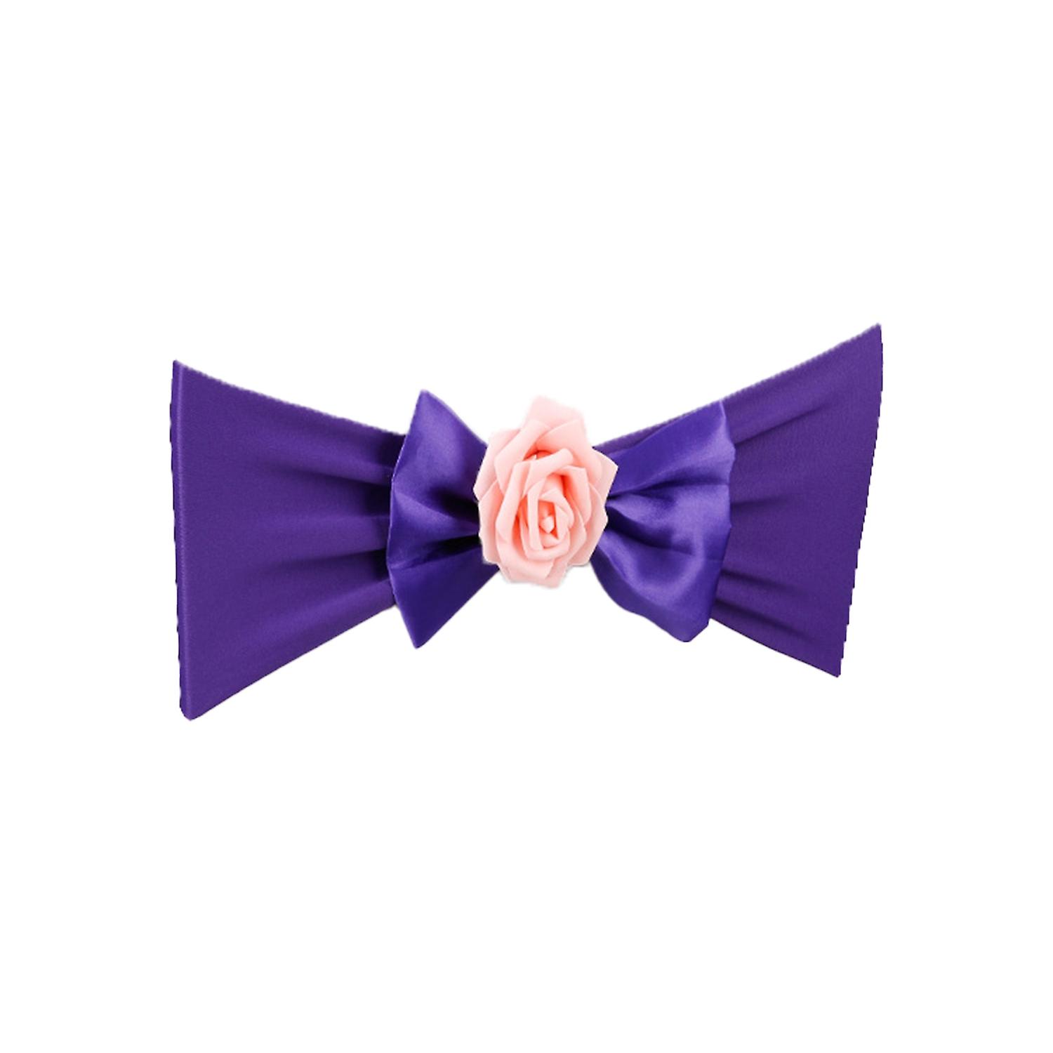 Chair Decoration Vivid Color Flower Design Stretchy Stunning Visual Effect Universal Decorative Span