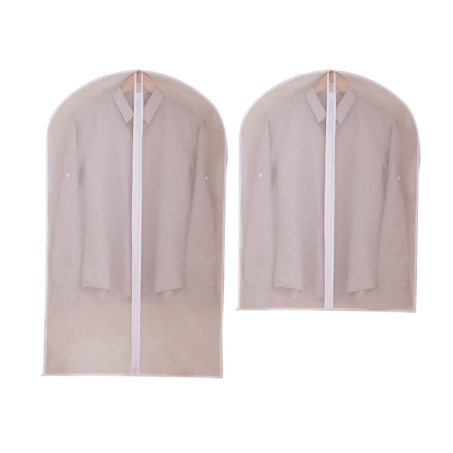 2Pcs/Set Clothes Protector Translucent Top Opening Design Soft Clothes Dust Cover for Coat