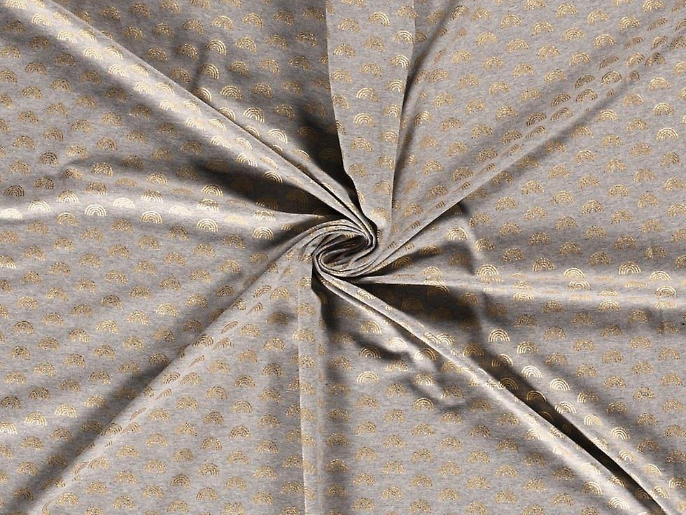 Minerva Metallic Cotton Jersey Stretch Knit Fabric Grey - per metre