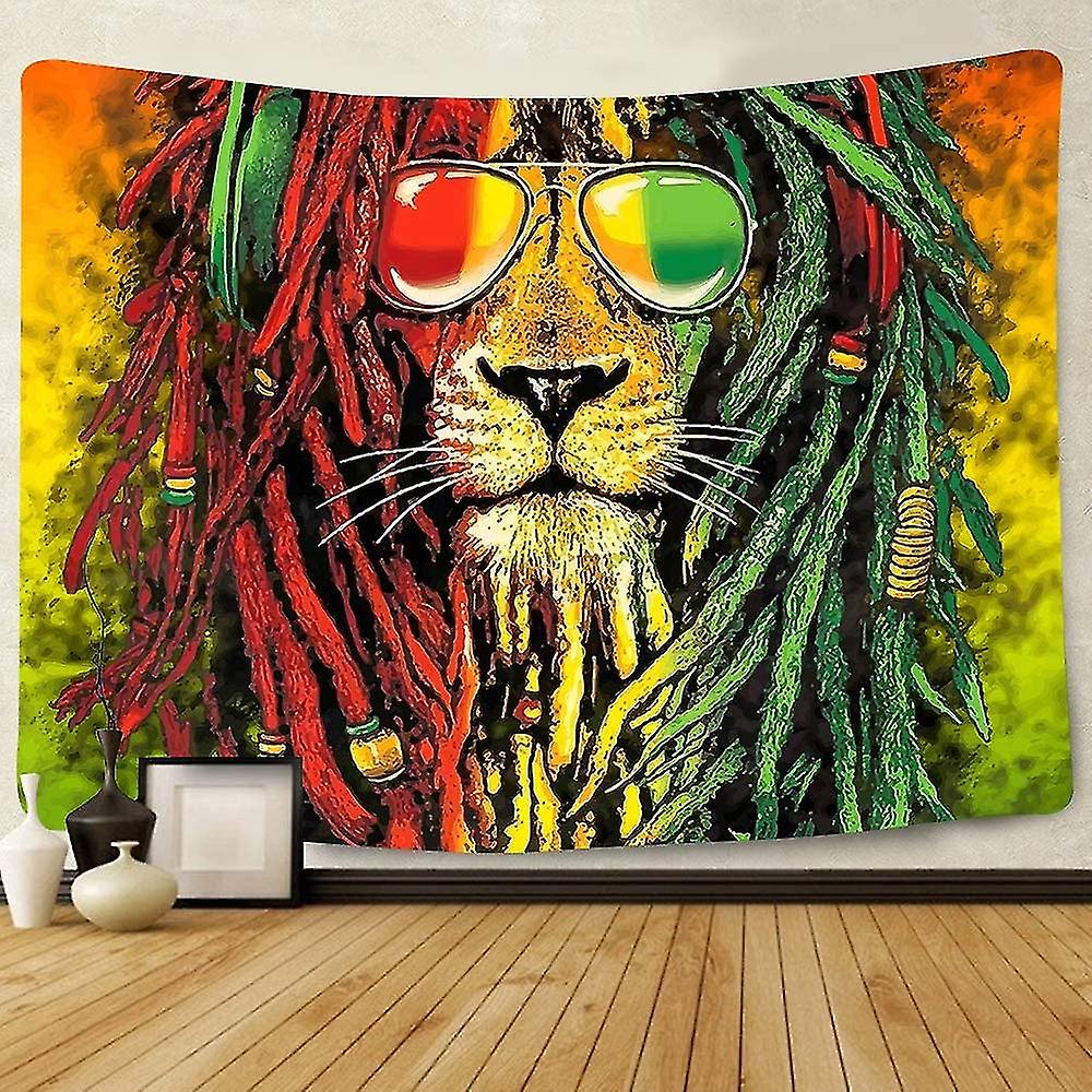 Rasta-gobeläng Rastafari Lejonhuvud Bob Väggbonad Gobeläng För Vardagsrum Sovrum Studentrumsdekor Psykedelisk