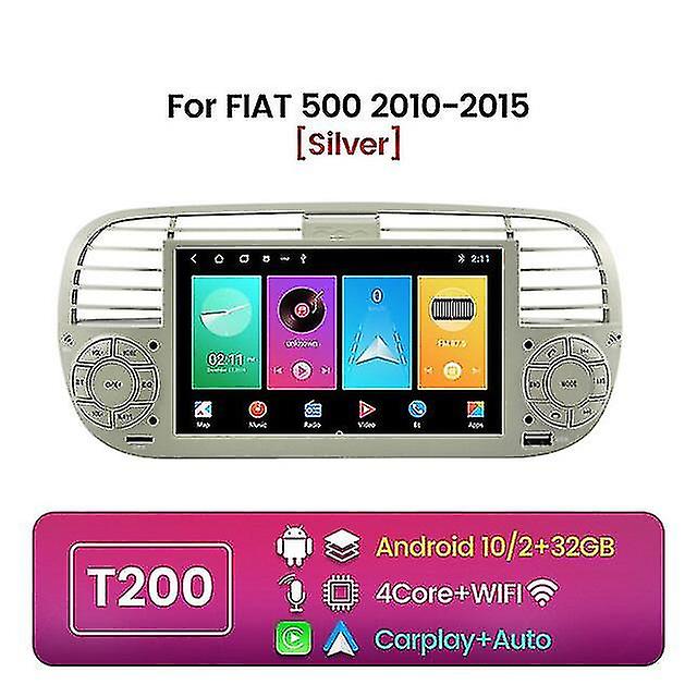 6g+128g Ips Screen Carplay+auto Car Radio For Fiat 500 2010-2015 1din Android Headunit Multimedia Video Player Wifi 4g Rds Dsp
