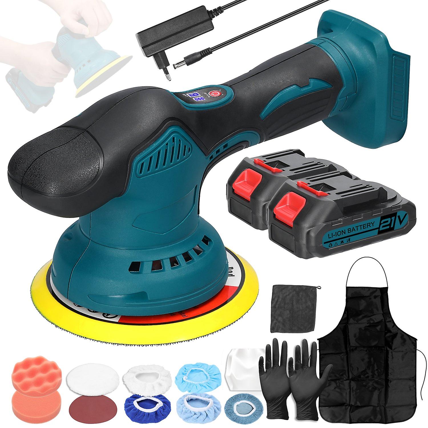 21V Cordless Car Polisher 6 Gears of Speeds Adjustable Electric Auto Polishing Machine Multifunction