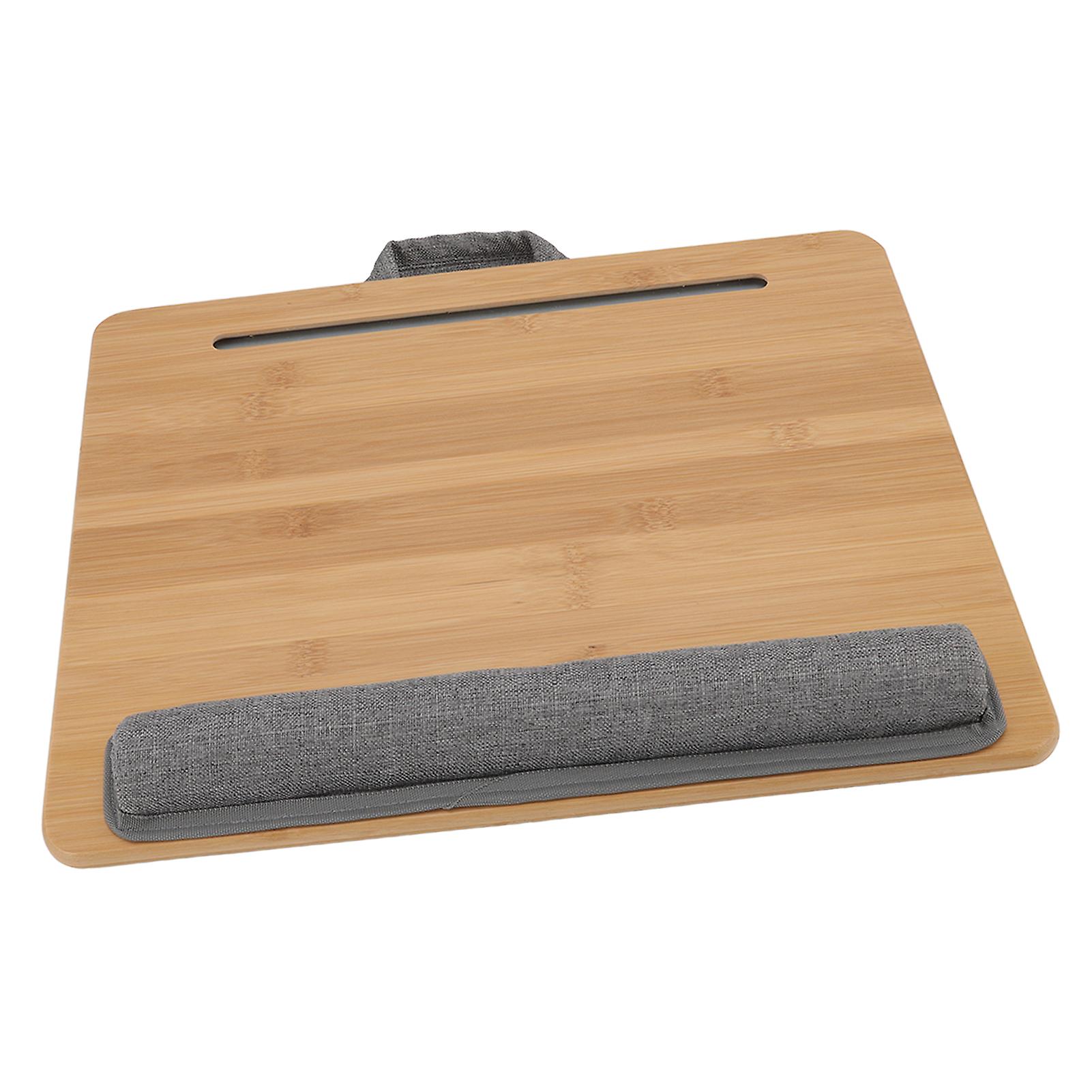Laptop Table Multifunction Bamboo Lap Desk Bed Tray with Cushion for Reading Writing Playing