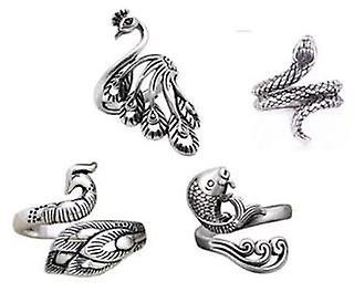 4 Pieces Adjustable Knitting Buckle Ring Knitting Accessories Pea