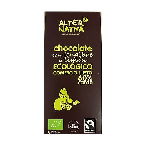 Chocolate 60% Cocoa with Ginger and Lemon Bio 80 g