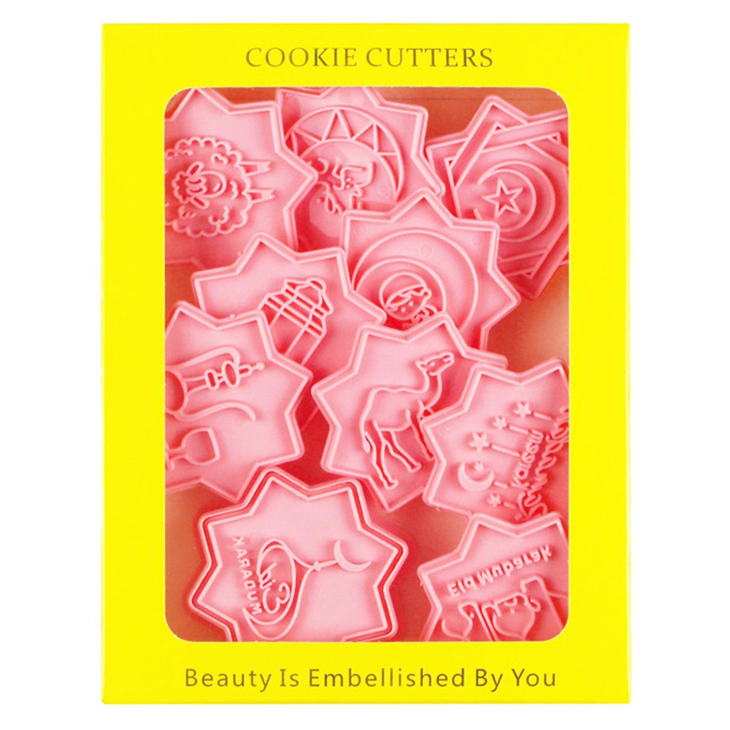 10 Pcs Mooncake Molds Different Patterns Clear Texture Heat Resisting Non-stick Easy Demoulding