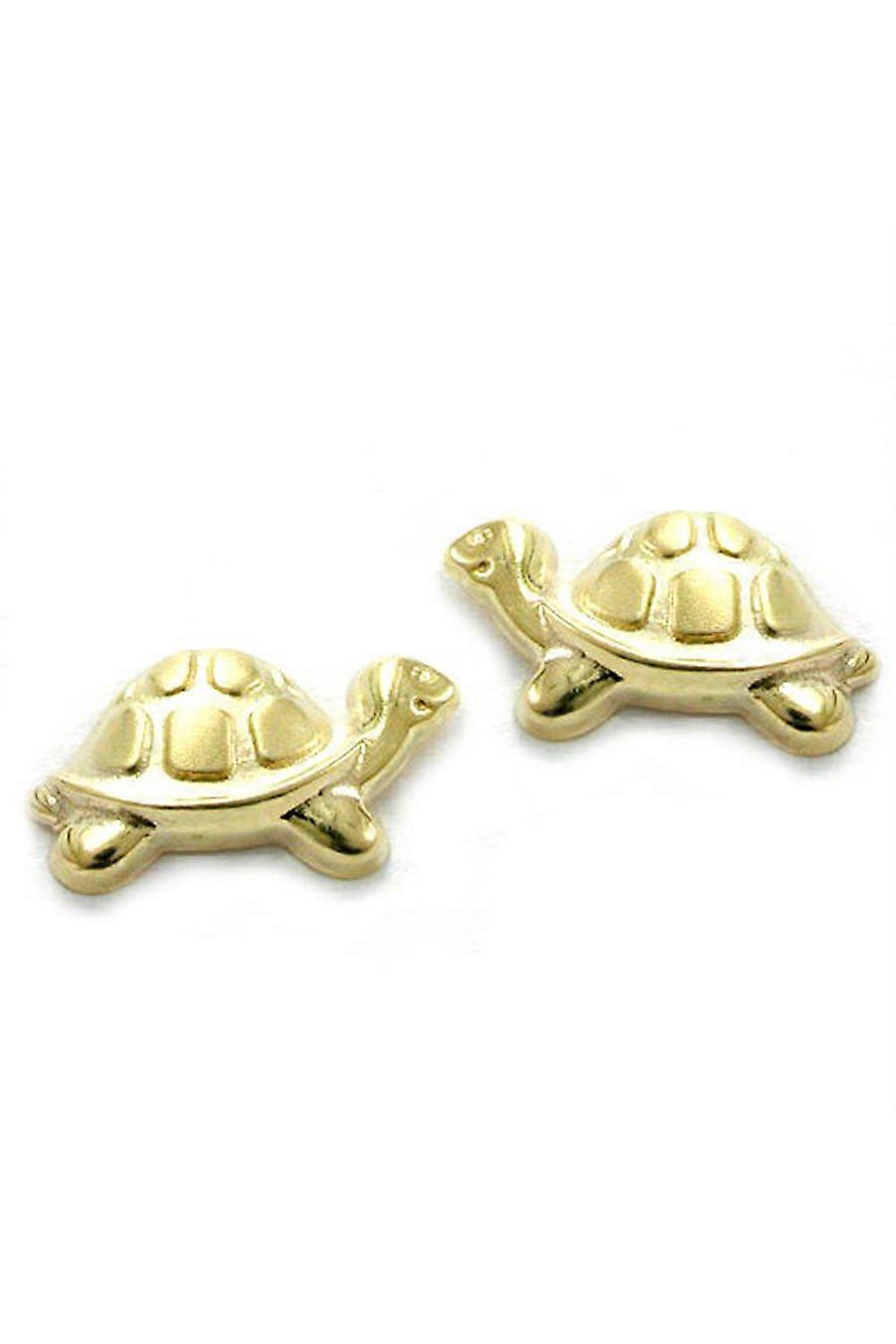 Stud Earrings 10x6mm Turtle Matte Shiny 9k Gold - Gl430540