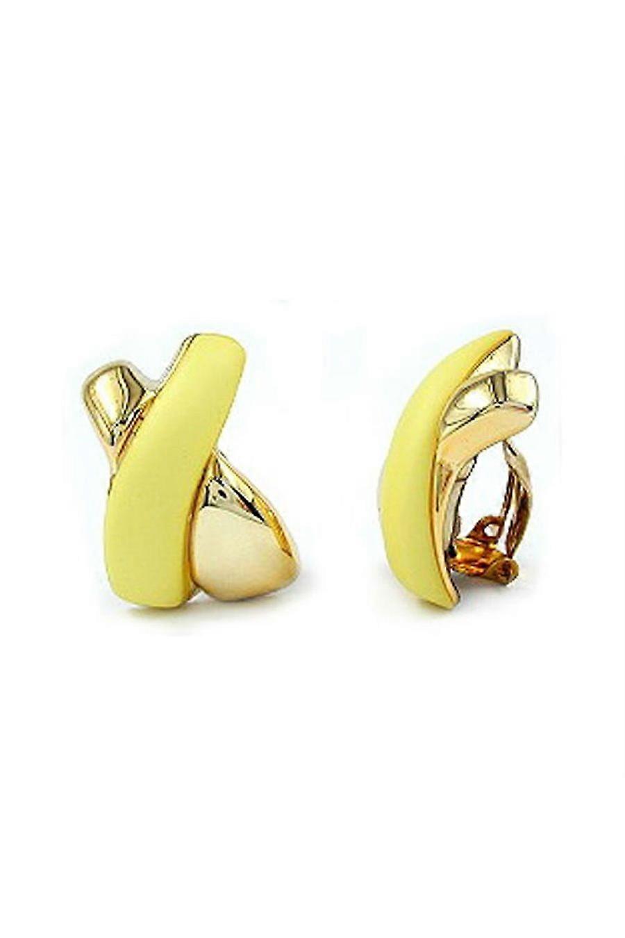 Clip-on Earring Crossed Yellow Gold - Gl01701