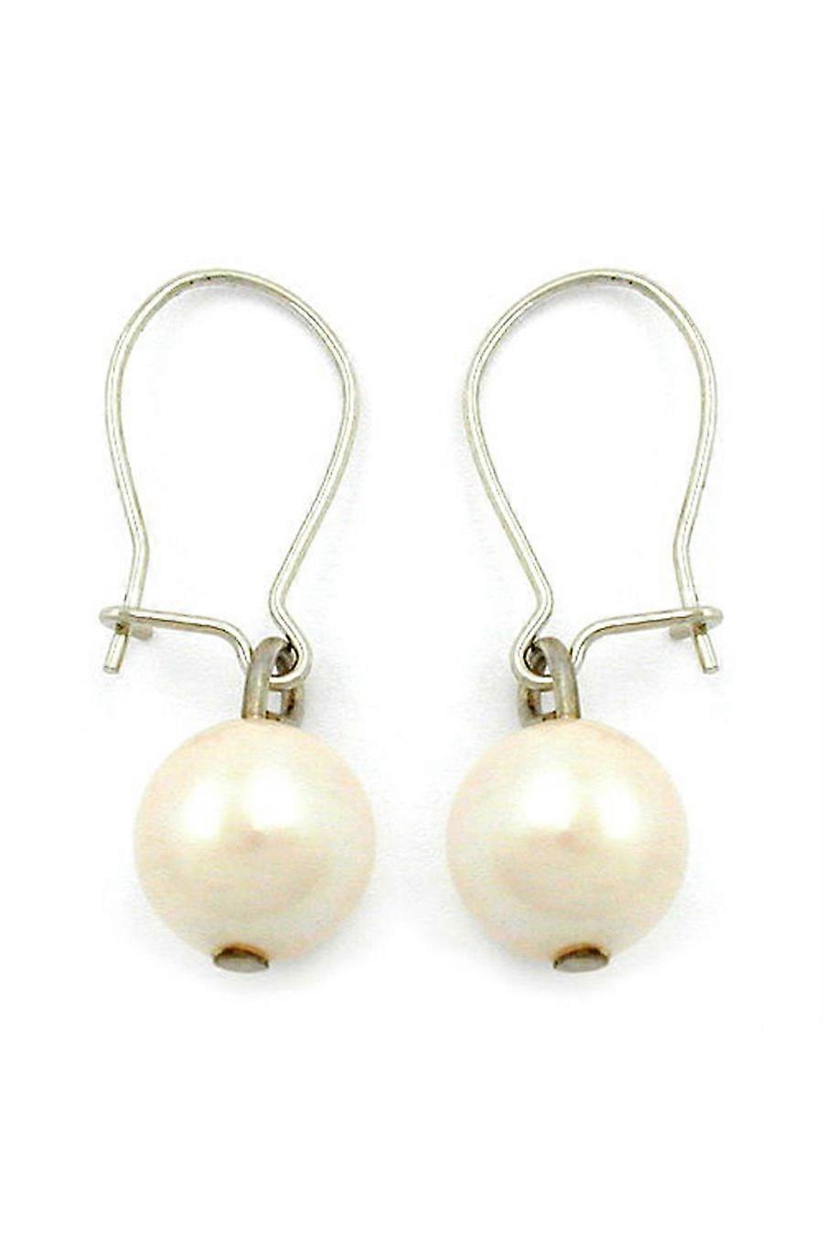 Earrings Dangling Glass Bead Cream - Gl00753