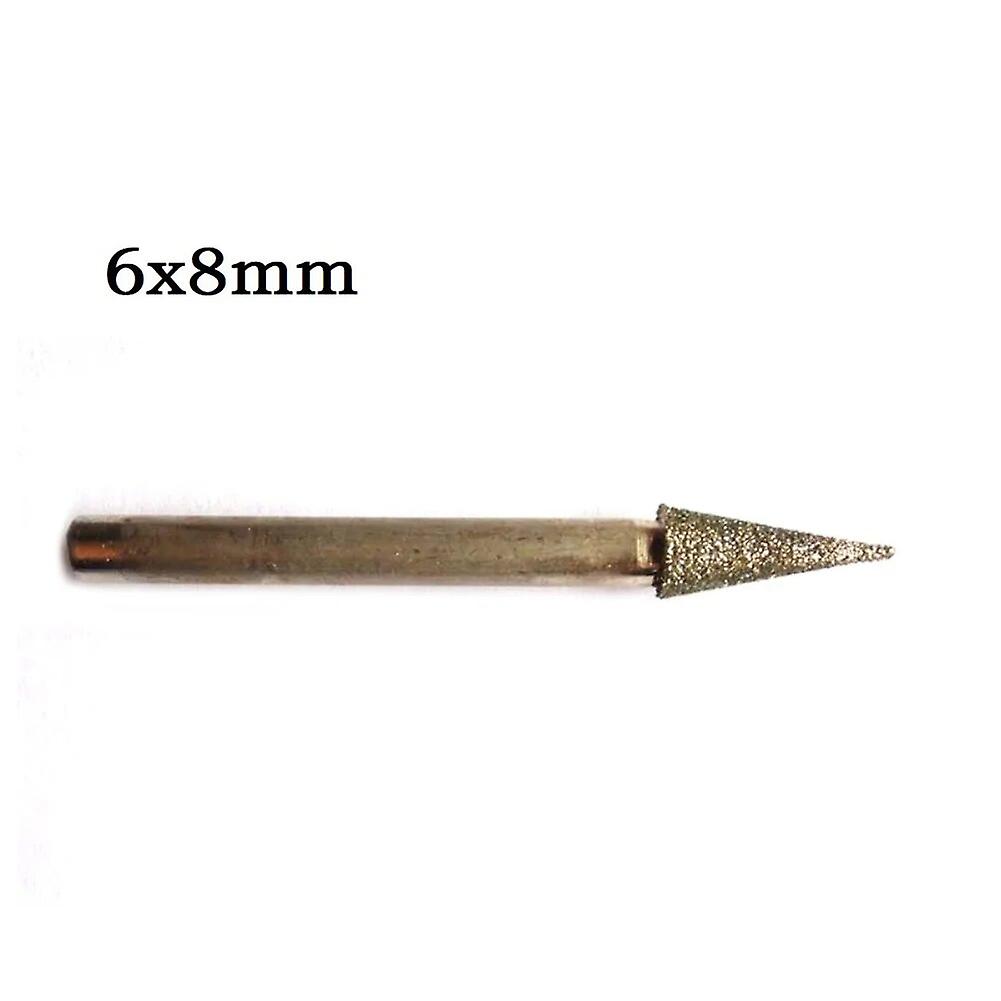 1Pc 6MM Shank Sharp Needle Diamond Grinding Heads Rotary Tools Burr Bits Tools Points Polishing Abrasive Stone Jade Engraving~14250