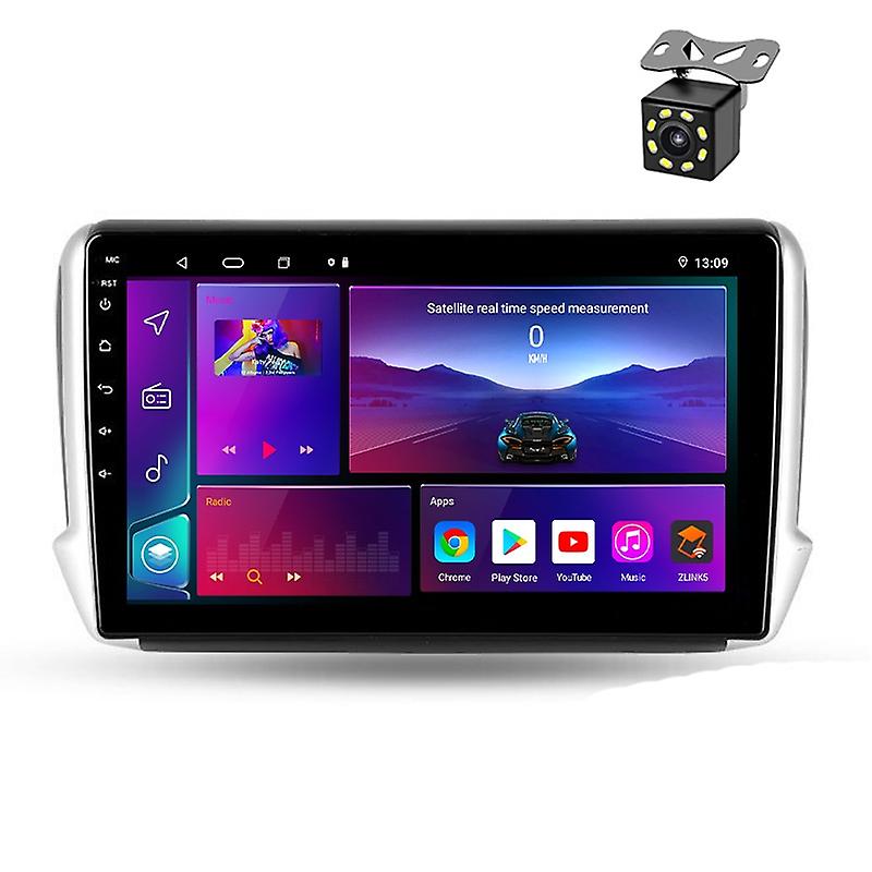 2Din Car Radio 10" Android 12 Multimedia Video Player For Peugeot 208 2008 2012-2018 Navigation GPS