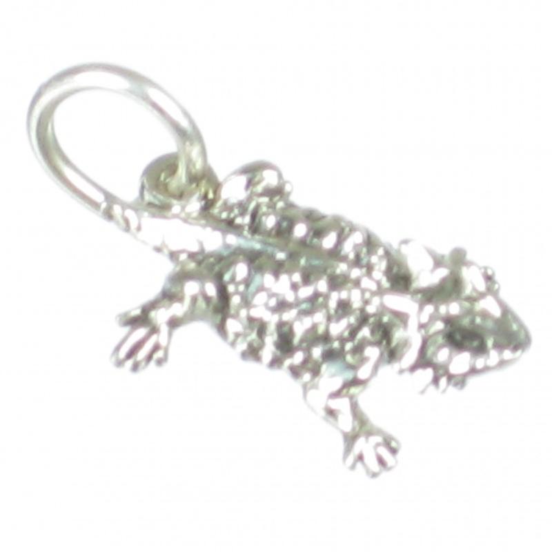 Horned Toad Tiny Sterling Silver Charm .925 X 1 Toads Frogs Charms
