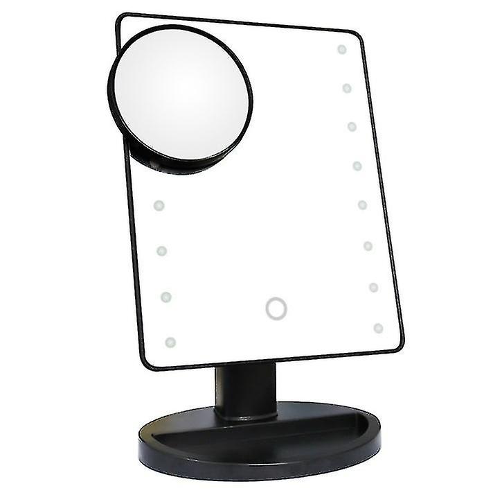 Table Mirror With Lighting Black Make-up Mirror With Light Make-up Mirror