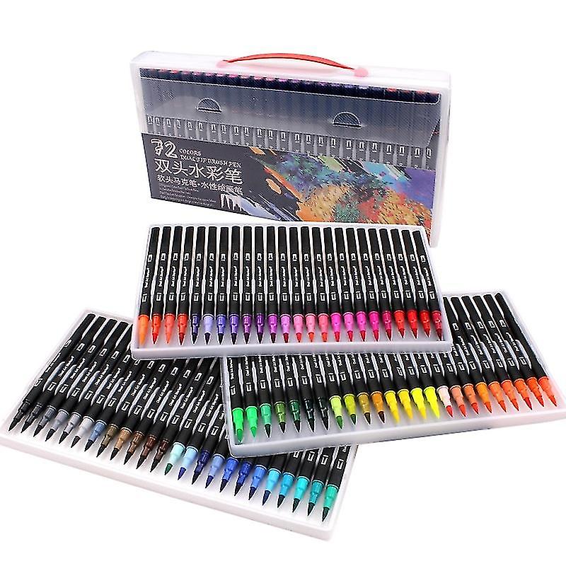 Marker & Highlighter Ink Refills Belita Amy Felt-tip Pen Double-headed 72 Colors Art Marker Soft Wat N01368