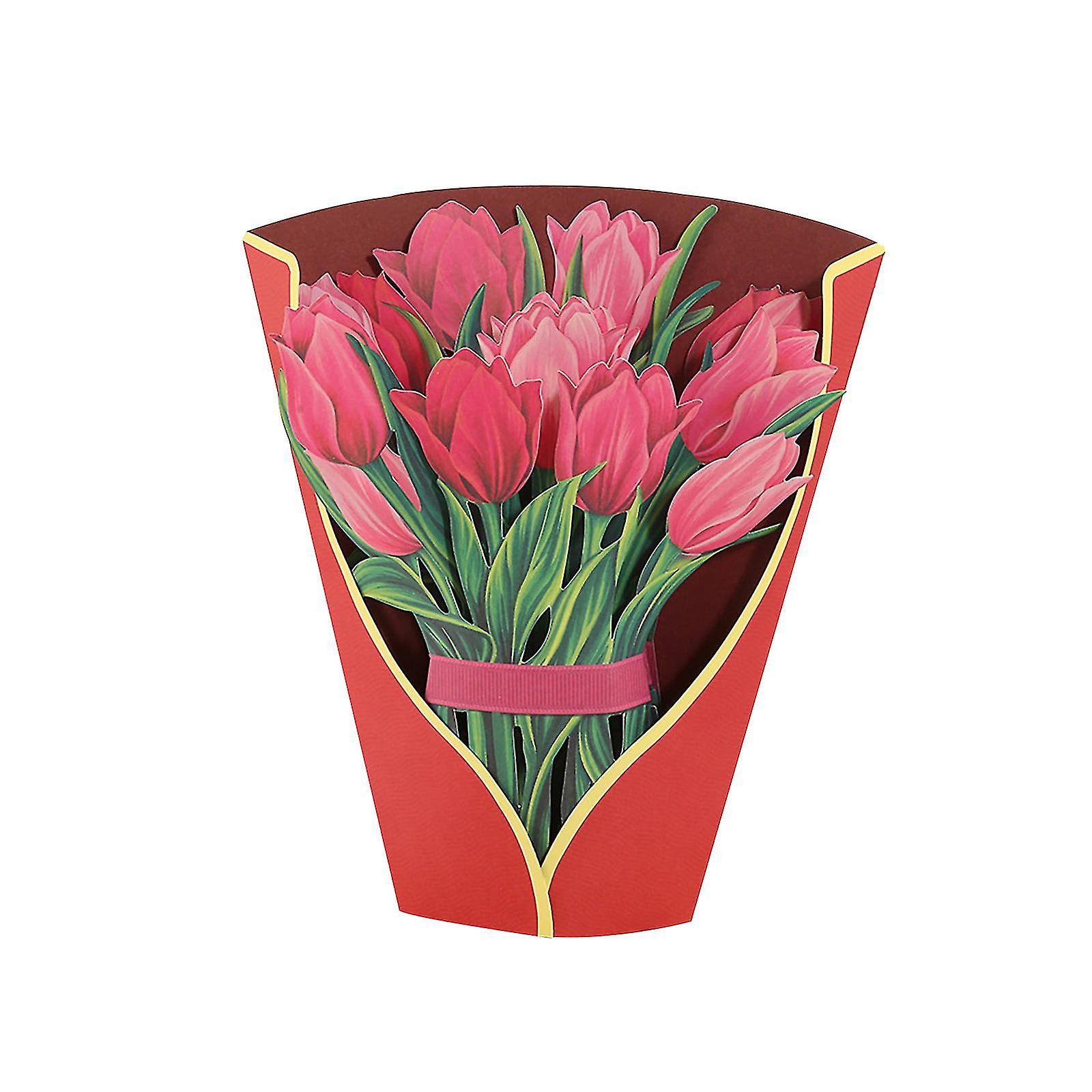 3D Pop Up Card Mothers Day Card Greeting Card Paper Flower Bouquet Card Lily Flower for Mothers Day