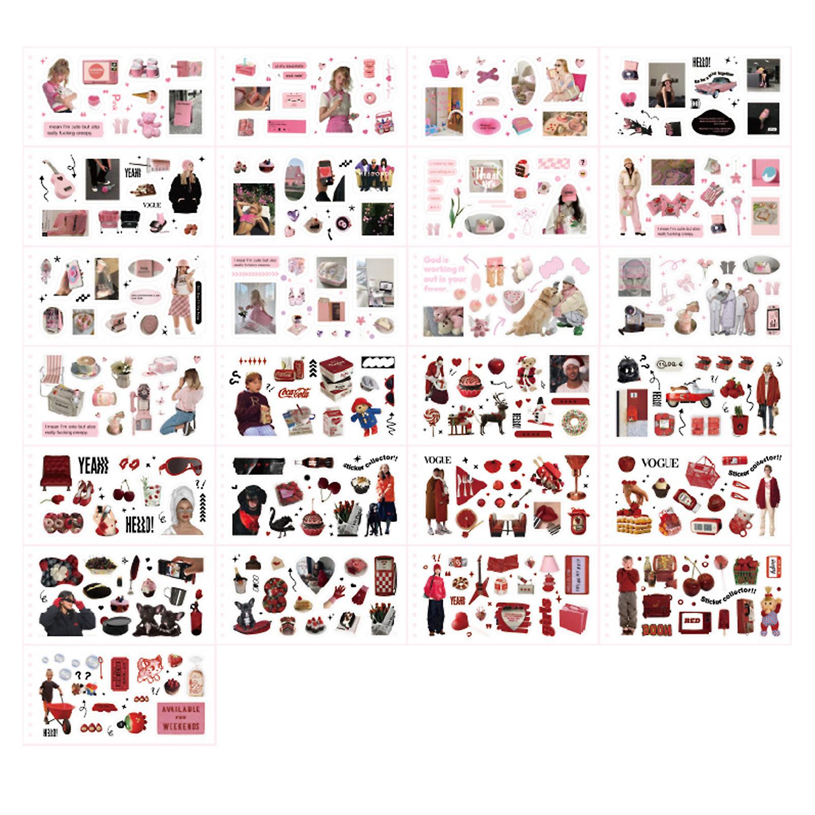 50 Sheets Scrapbook Stickers Multipurpose Innovative Exquisite Decorative Paper Diary Stickers for Diary Journaling Album Type 1