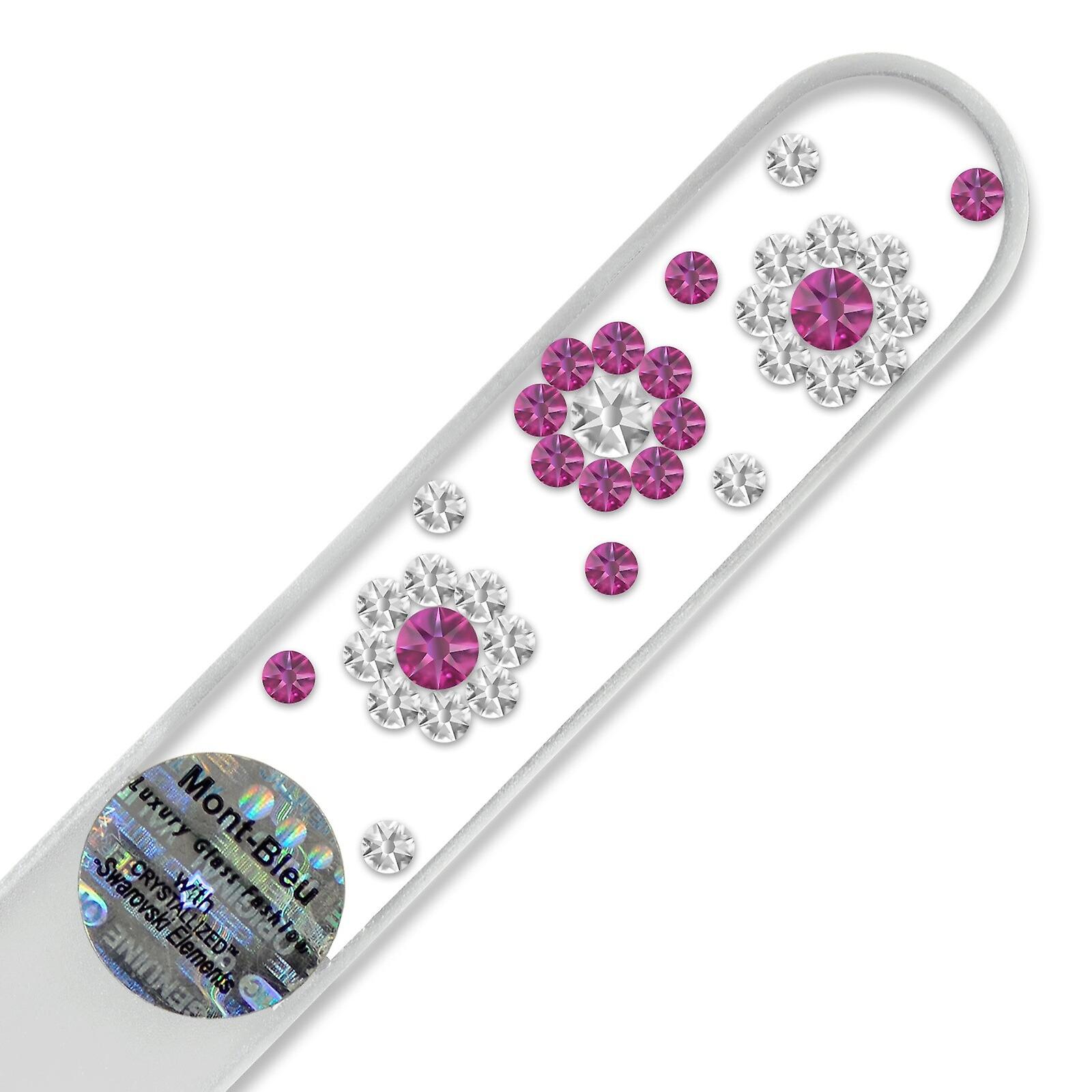 Mont Bleu 3 Flowers Crystal Nail File LE-2 - Fuchsia - Crystal