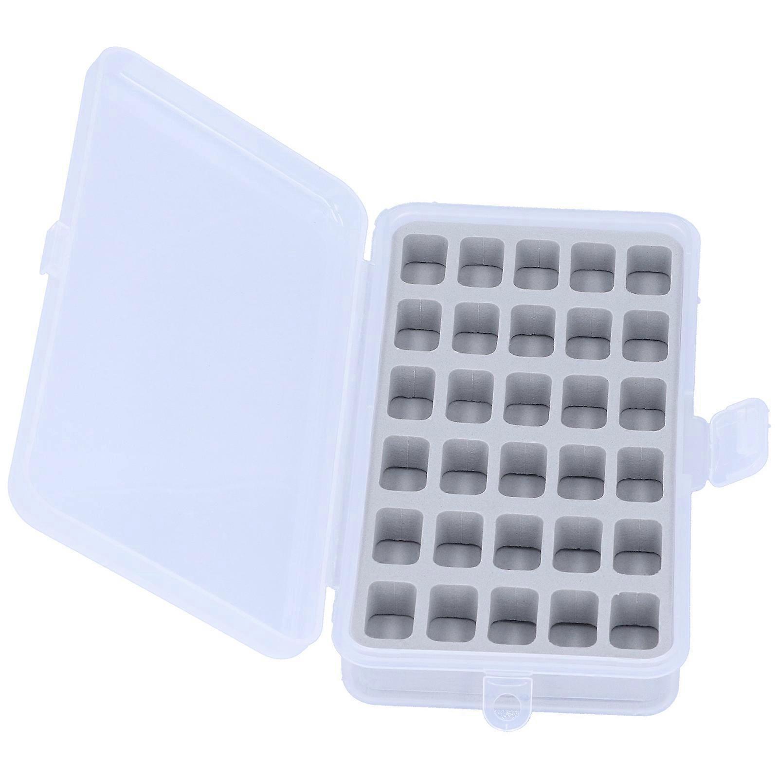 Bobbin Box Organizer Plastic Case Transparent 30 Slots Empty Spools Sewing Craft Storage