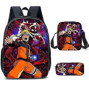 KINZON Sty40 Anime Mochila Lancheira Lápis Caso 3 pçs / set Mochila Escolar para Crianças Presente