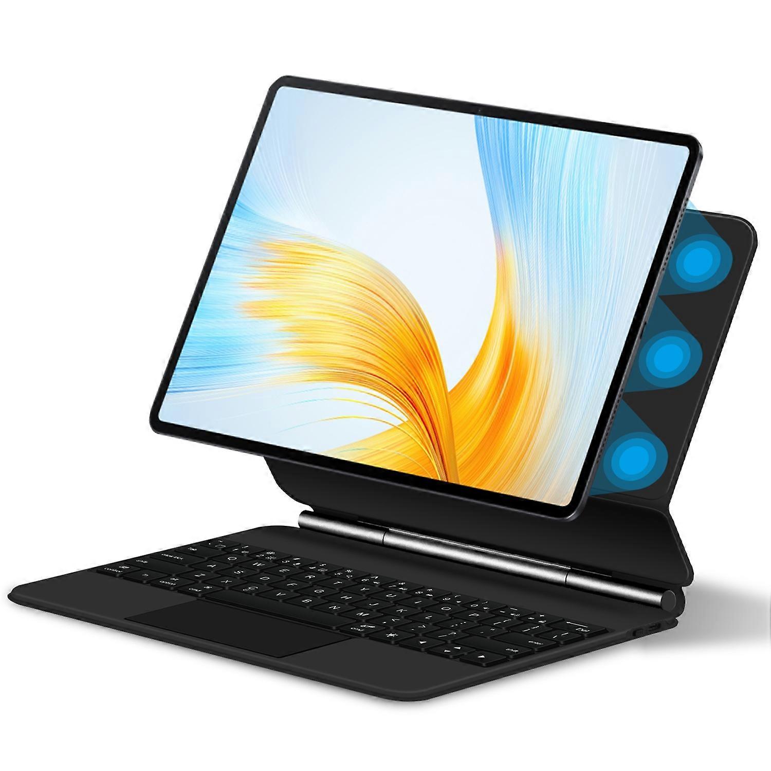 For Honor MagicPad 13 Leather Case with Backlight Magnetic Bluetooth Keyboard (English)