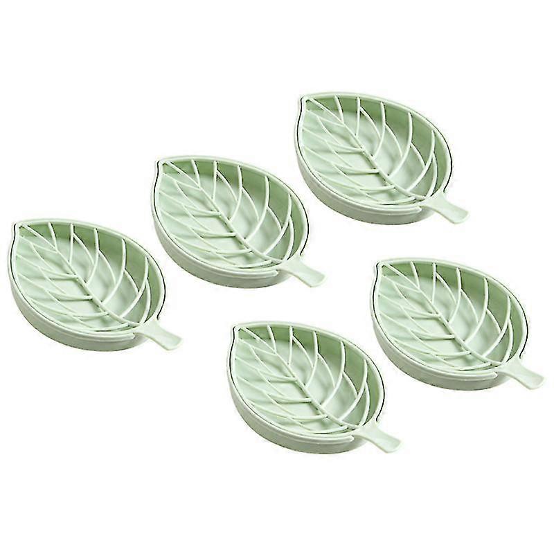 5-piece leaf-shaped soap dish, double-layer plastic soap rack with filter, shower, bathroom, kitchen