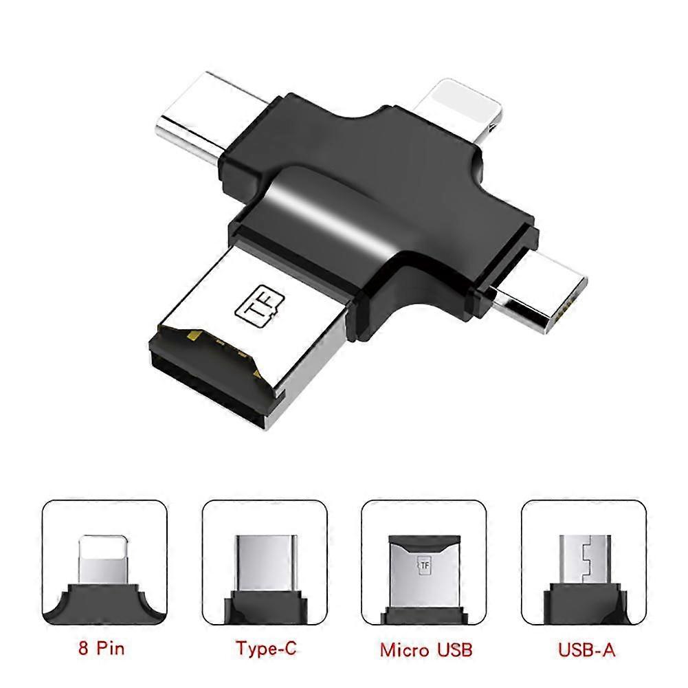 4 in 1  Card Reader with Type C USB for IOS Interface Connector OTG HUB Adapter for IOS for Android for Samsung