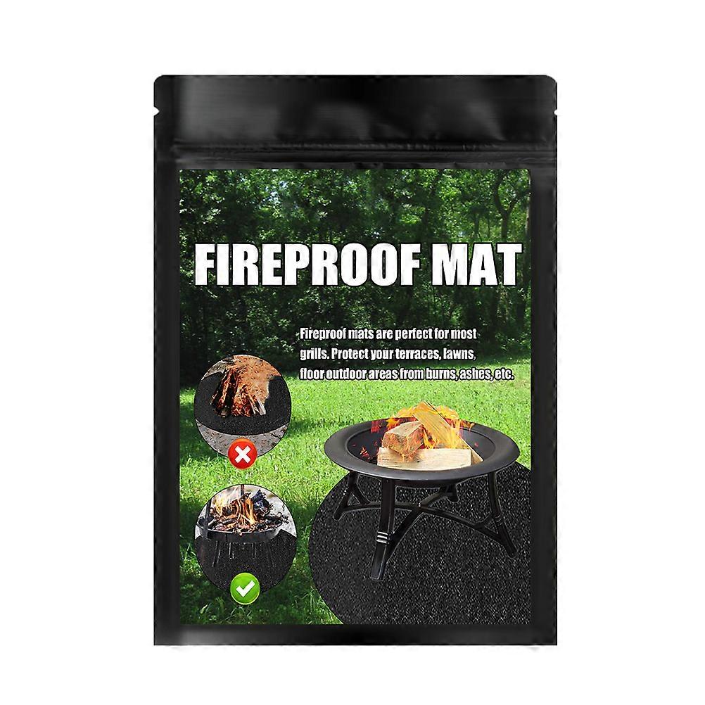Fireproof Grill Mat Resistant Fire Pit Mat Ember Mat Protective Deck Patio Round Mat Waterproof