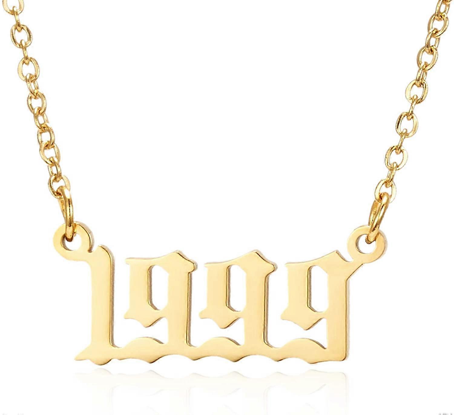 Anno di nascita Collana Oro / Argento In acciaio inossidabile Numero Pendente Collana