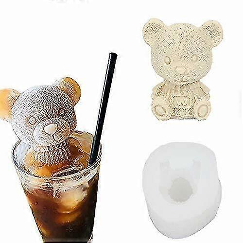 4 Pack 3d Bear Ice Cube Mold Silicone Ice Cube Trays Maker Drink Cake Decoration