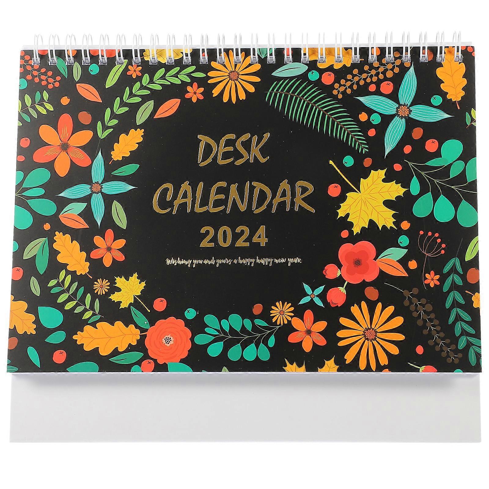 Desk Calendar 2024 Desk Calendar Ornament Stand Up Flip Calendar Decor Desktop Calendar