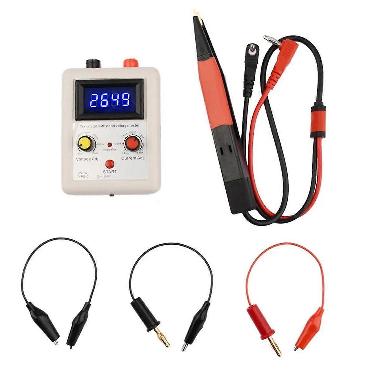 Transistor Withstand Voltage Tester 120V-2700V Voltage Capability Tester Diode MOS Triode Digital Voltmeter Testing Tool