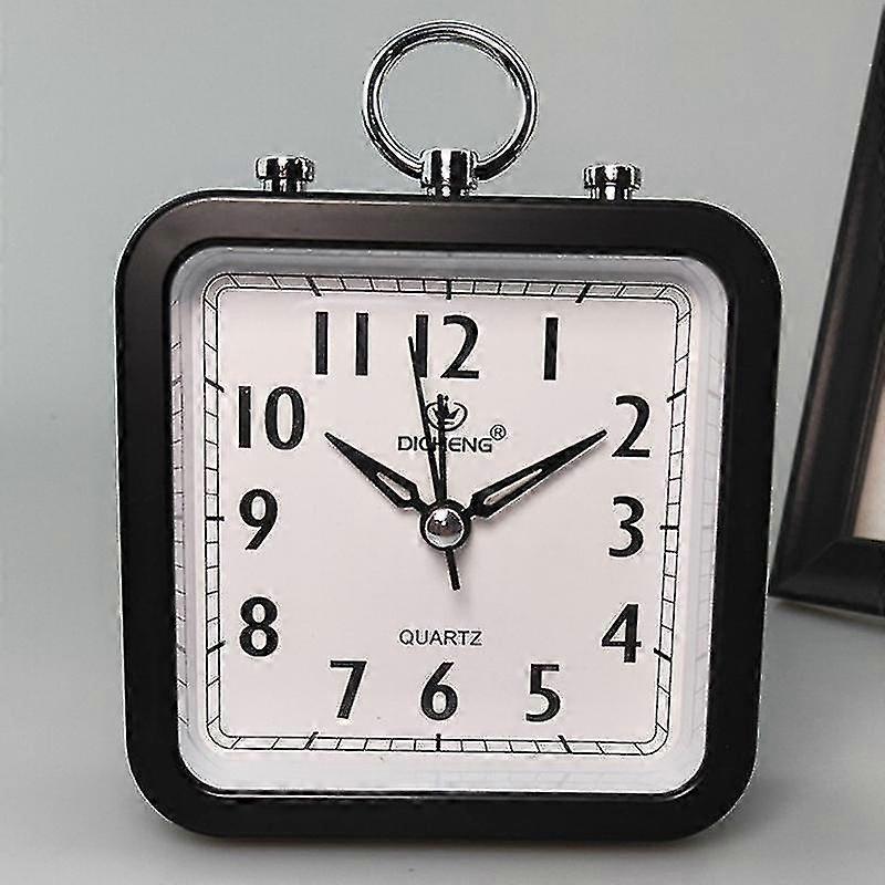 Easy To Read Travel Alarm Clock Small Non-ticking Bedside Silent Clock
