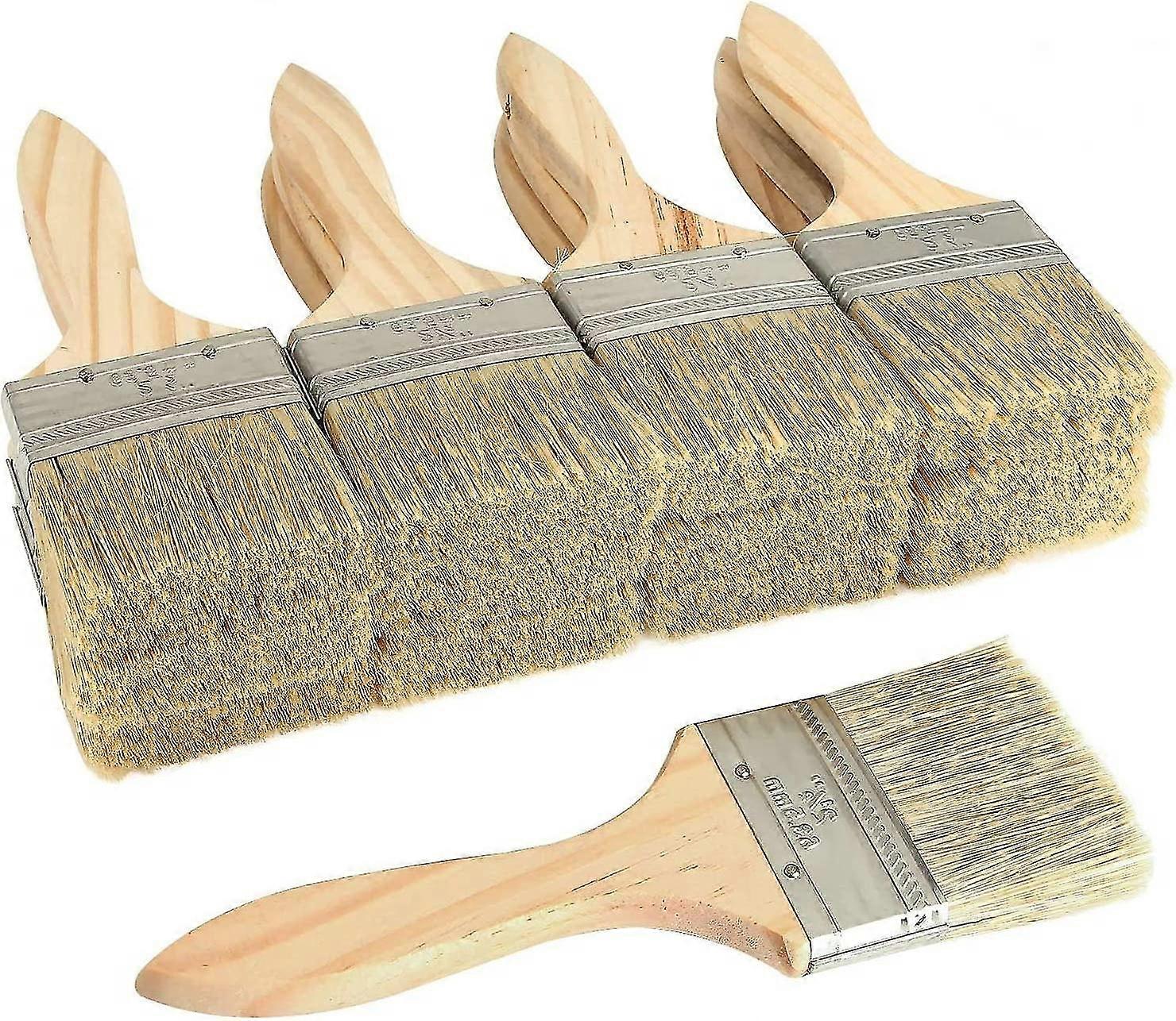 12 Pack professzionális ecsetek, lapos ecsetek fa fogantyúval, tökéletes fali ecset, falak - 63,5 mm