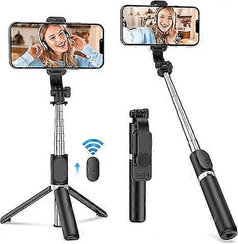 Portable Selfie Stick, Handheld Tripod with Detachable Wireless Remote and Mini Tripod Stand Selfie Stick for iPhone 13, 12, 11, XR, X, 8, 7, Pro, Max