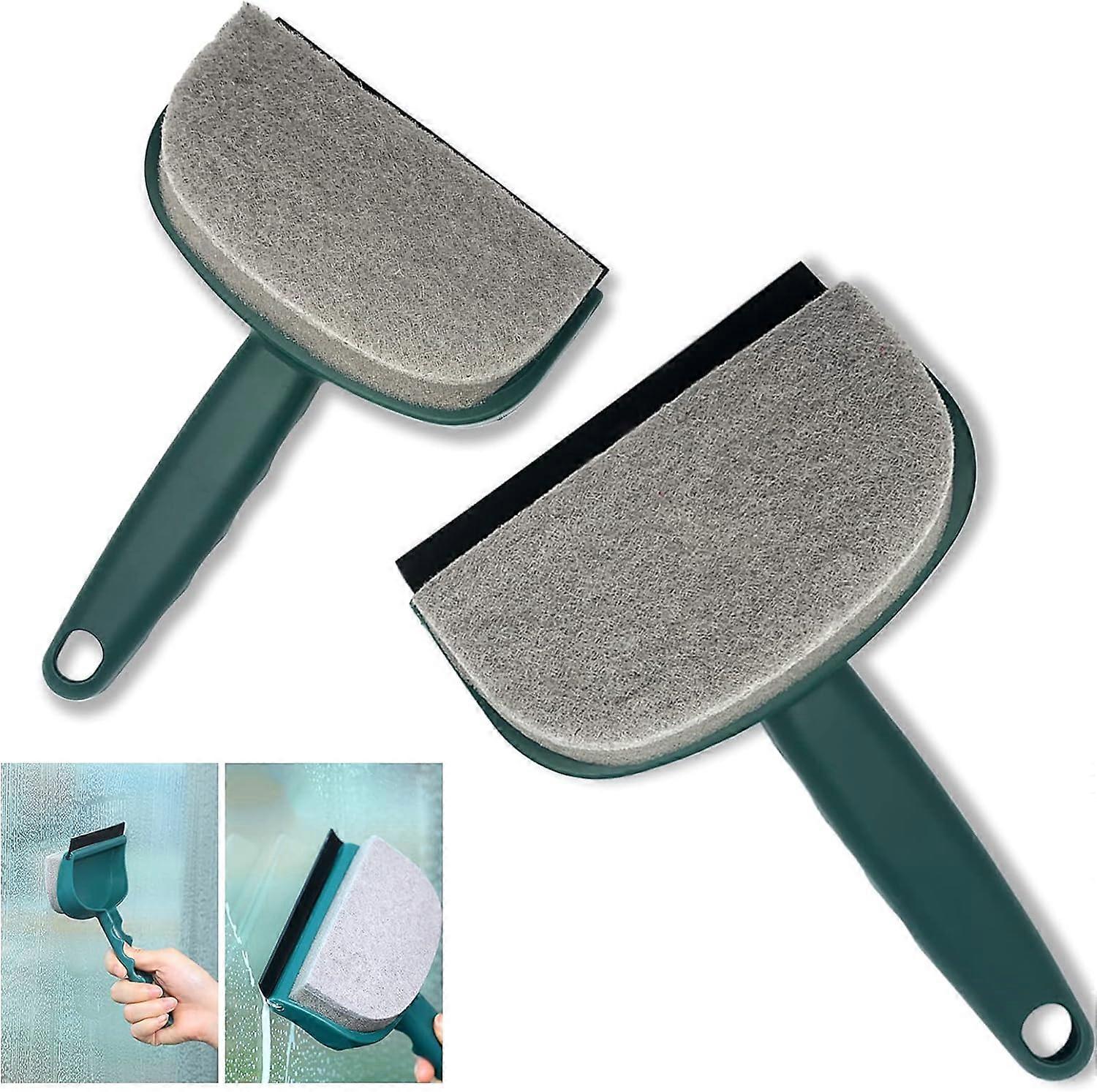 2 Pieces Window Squeegee, Professional Window Cleaning, 2 in 1 Window Cleaning, Bathroom Squeegee
