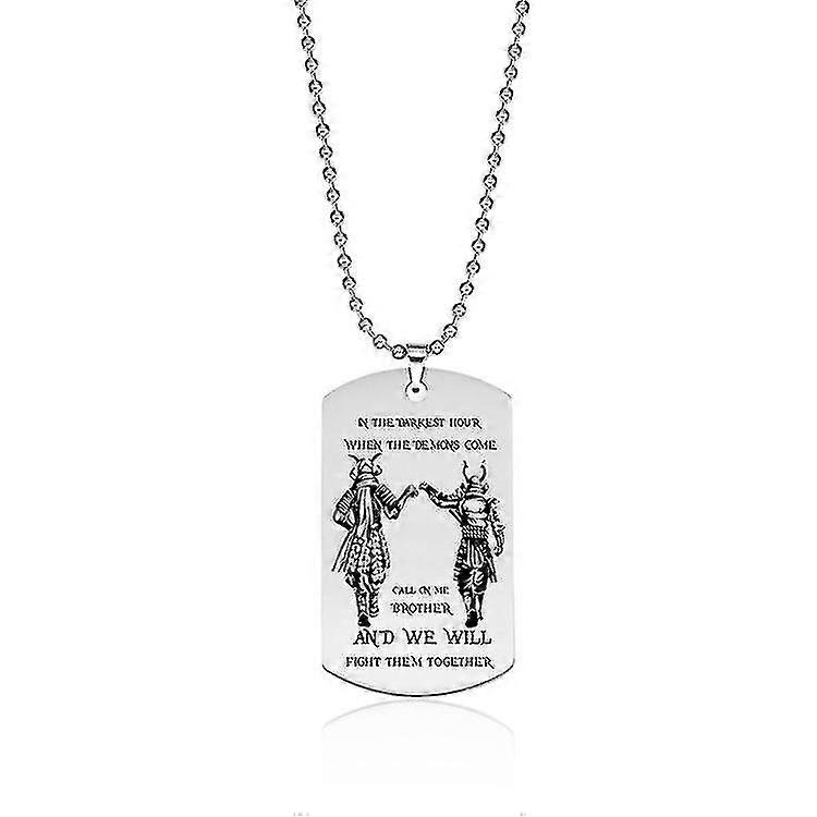New Dog Tag Necklace Fraternal Pendant For Men Motorcycle Army Brothers Soldier Tough Man Bff Stainless Steel Jewelry Gift