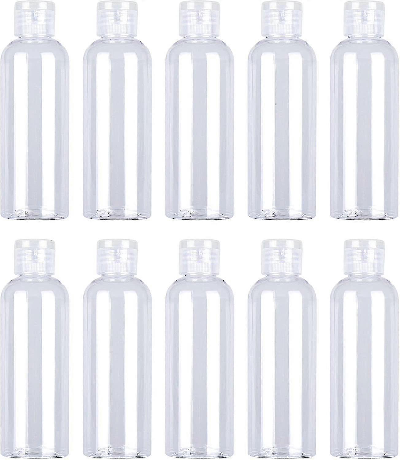 100ml Clear Travel Bottles Empty Transparent Flip Cap Bottles Plastic Travel Bottles With Labels For Travel Or Cosmetic10 Pcs