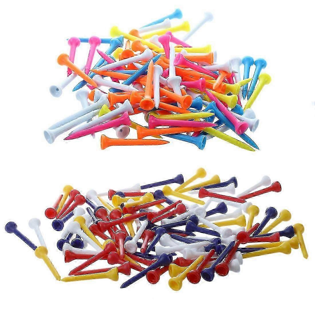 200 Pcs Golf Tees Plastic Mixed Color 54 Mm & 49mm