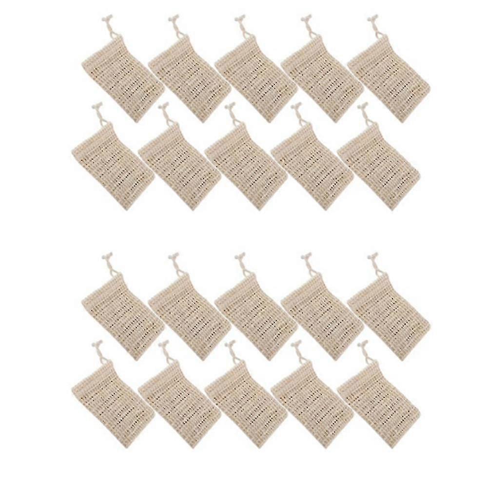 20 Pack Natural Sisal Soap Bag Exfoliating Soap Saver Pouch Holder Tw